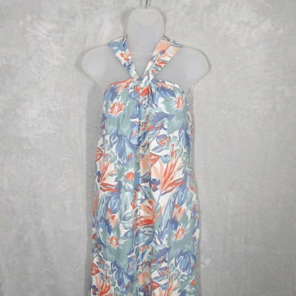 Faherty Womens S Floral Bay Twist Dress Halter Neck Sleeveless Blossom Paradise - Picture 4 of 14